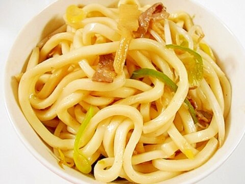 残った青椒肉絲で　☆　焼うどん